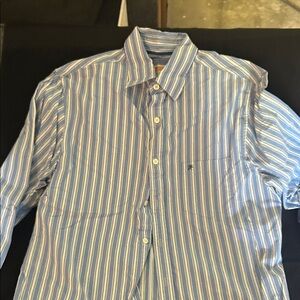 Mossimo Supply Co. Blue and White Striped Button Down Shirt
